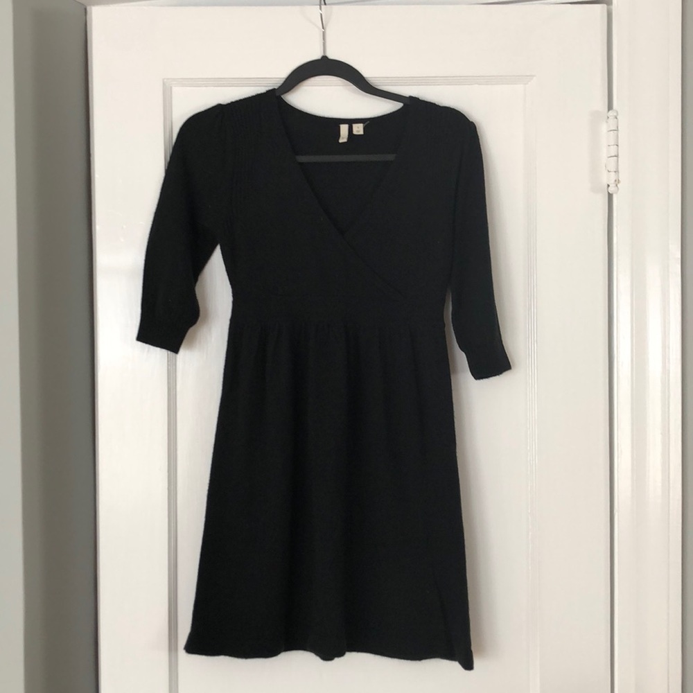 Frenchi black cotton sweater dress